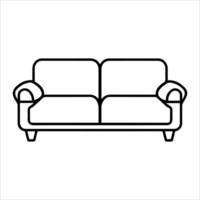 Couch icon or modern line symbol. line art and icon design with bold outline. Black and white Pixel Perfect minimalistic symbol isolated white background. Silhouette simple thin sign vector