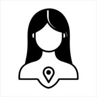User Location icon or modern line symbol. line art and icon design with bold outline. Black and white Pixel Perfect minimalistic symbol isolated white background. Silhouette simple thin sign vector