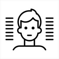 User Information icon or modern line symbol. line art and icon design with bold outline. Black and white Pixel Perfect minimalistic symbol isolated white background. Silhouette simple thin sign vector