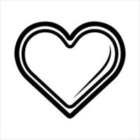 Heart icon or modern line symbol. line art and icon design with bold outline. Black and white Pixel Perfect minimalistic symbol isolated white background. Silhouette simple thin sign vector