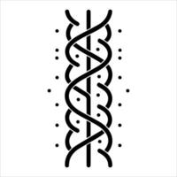 Genes icon or modern line symbol. line art and icon design with bold outline. Black and white Pixel Perfect minimalistic symbol isolated white background. Silhouette simple thin sign vector