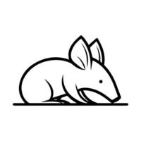 aardvark icon or modern line symbol. line art and icon design with bold outline. Black and white Pixel Perfect minimalistic symbol isolated white background. Silhouette simple thin sign vector