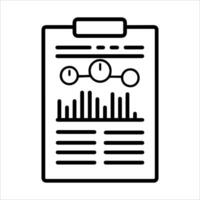 Report icon or modern line symbol. line art and icon design with bold outline. Black and white Pixel Perfect minimalistic symbol isolated white background. Silhouette simple thin sign vector