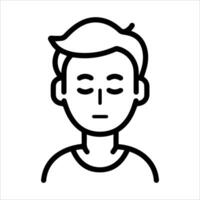 Sick Person icon or modern line symbol. line art and icon design with bold outline. Black and white Pixel Perfect minimalistic symbol isolated white background. Silhouette simple thin sign vector