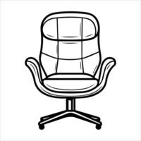 Swivel Chair icon or modern line symbol. line art and icon design with bold outline. Black and white Pixel Perfect minimalistic symbol isolated white background. Silhouette simple thin sign vector