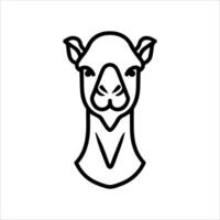 camel icon or modern line symbol. line art and icon design with bold outline. Black and white Pixel Perfect minimalistic symbol isolated white background. Silhouette simple thin sign vector