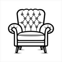 Chair icon or modern line symbol. line art and icon design with bold outline. Black and white Pixel Perfect minimalistic symbol isolated white background. Silhouette simple thin sign vector