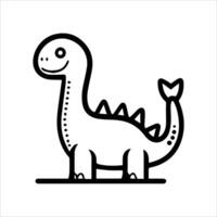 dinosaur icon or modern line symbol. line art and icon design with bold outline. Black and white Pixel Perfect minimalistic symbol isolated white background. Silhouette simple thin sign vector