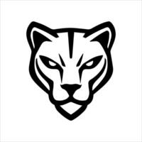 puma icon or modern line symbol. line art and icon design with bold outline. Black and white Pixel Perfect minimalistic symbol isolated white background. Silhouette simple thin sign vector