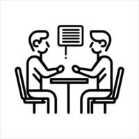 negotiation icon or modern line symbol. line art and icon design with bold outline. Black and white Pixel Perfect minimalistic symbol isolated white background. Silhouette simple thin sign vector