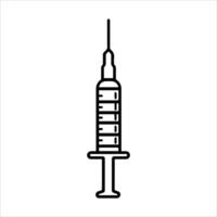Vaccination icon or modern line symbol. line art and icon design with bold outline. Black and white Pixel Perfect minimalistic symbol isolated white background. Silhouette simple thin sign vector
