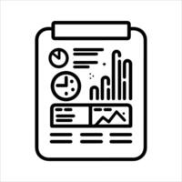 Report icon or modern line symbol. line art and icon design with bold outline. Black and white Pixel Perfect minimalistic symbol isolated white background. Silhouette simple thin sign vector