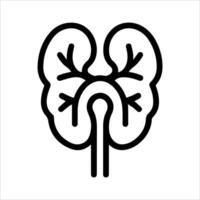 Kidneys icon or modern line symbol. line art and icon design with bold outline. Black and white Pixel Perfect minimalistic symbol isolated white background. Silhouette simple thin sign vector