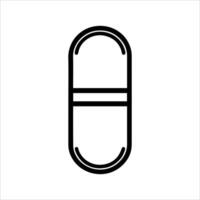 Pills icon or modern line symbol. line art and icon design with bold outline. Black and white Pixel Perfect minimalistic symbol isolated white background. Silhouette simple thin sign vector