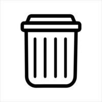 garbage icon or modern line symbol. line art and icon design with bold outline. Black and white Pixel Perfect minimalistic symbol isolated white background. Silhouette simple thin sign vector