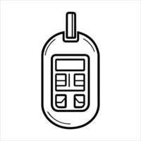 Glucometer icon or modern line symbol. line art and icon design with bold outline. Black and white Pixel Perfect minimalistic symbol isolated white background. Silhouette simple thin sign vector