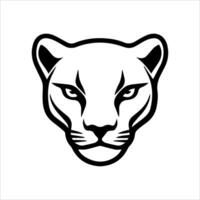 puma icon or modern line symbol. line art and icon design with bold outline. Black and white Pixel Perfect minimalistic symbol isolated white background. Silhouette simple thin sign vector