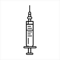 Vaccination icon or modern line symbol. line art and icon design with bold outline. Black and white Pixel Perfect minimalistic symbol isolated white background. Silhouette simple thin sign vector