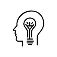 Idea icon or modern line symbol. line art and icon design with bold outline. Black and white Pixel Perfect minimalistic symbol isolated white background. Silhouette simple thin sign vector