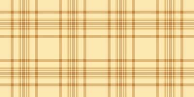 Stationary texture tartan fabric, pure background seamless plaid. Dress check textile pattern in amber and light colors. vector