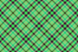 Deep tartan fabric plaid, quality check background textile. Old pattern seamless texture in green and dark colors. vector