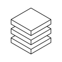 Cube logo, geometric design. Monochrome box logotype company, trendy techno emblem in isometric line style. vector