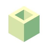 Cube logo, geometric design. Box logotype company, trendy techno emblem in isometric 3D style. vector
