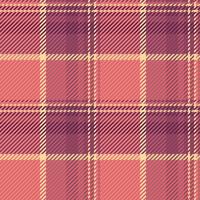 Outside seamless textile , korean tartan pattern check. Grid plaid background texture fabric in red and pink colors. vector