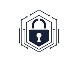 Cybersecurity lock icon representing digital data protection, network security, encryption technology, safeguarding sensitive information, preventing cyber threats, ensuring privacy, secure online vector