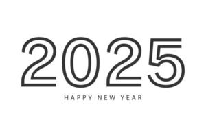 Happy New Year 2025 typography template calendar cover. design for poster, banner, greeting card and invitation. vector