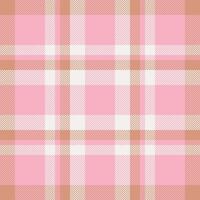 Plaid check pattern in pink. Seamless fabric texture. Tartan textile print. vector