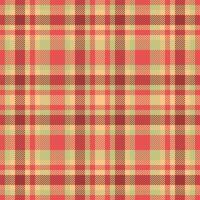 Panjabi textile check seamless, elementary texture fabric. Uniform tartan pattern background plaid in red and orange colors. vector