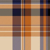 Ornamental plaid fabric textile, masculine tartan check texture. Network pattern seamless background in light and orange colors. vector