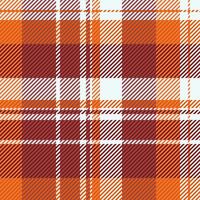 Front pattern tartan seamless, screen textile plaid texture. Infinity background check fabric in red and orange colors. vector