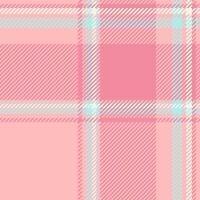 White plaid pattern, canadian tartan textile texture. Scrap fabric seamless background check in light and red colors. vector