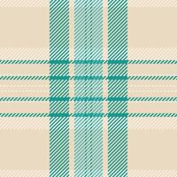 Painting texture background fabric, styled pattern tartan. 70s seamless textile check plaid in light and teal colors. vector