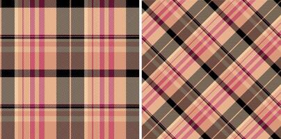 Check texture textile of pattern background plaid with a tartan seamless fabric. Set in skin colors for festive season decorations. vector