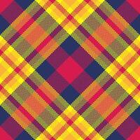 Graceful plaid seamless pattern, smooth textile background. Template texture check fabric tartan in red and blue colors. vector
