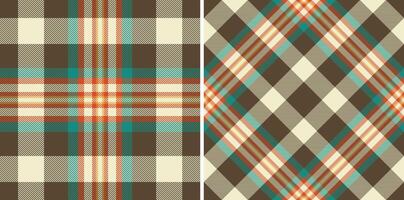 Tartan check seamless of plaid fabric with a pattern background texture textile. Set in stylish colors. Unique gift paper designs for presents. vector