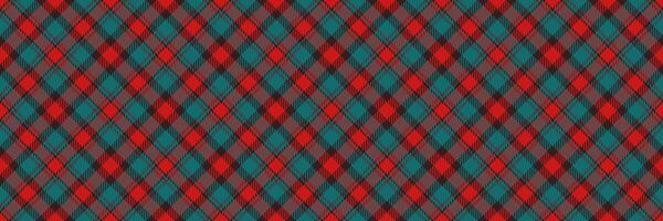 Path plaid seamless background, rustic tartan check texture. Straight pattern fabric textile in red and cyan colors. vector