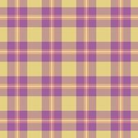 Party tartan fabric background, occupation plaid seamless. Quality check textile pattern texture in pastel and magenta colors. vector