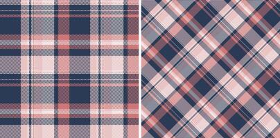 plaid fabric of check tartan background with a textile pattern texture seamless. Set in favorite colors for apartment decor ideas. vector