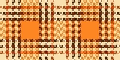 Subtle textile plaid background, eps texture pattern check. Herringbone tartan fabric seamless in orange and wheat colors. vector