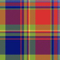 Illustration pattern seamless texture, ceremony check plaid. Anniversary fabric textile background tartan in blue and red colors. vector