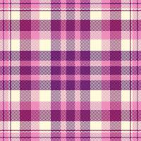 Plain pattern tartan , iconic seamless texture plaid. Structure check textile background fabric in pink and purple colors. vector