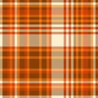List plaid tartan pattern, celtic textile seamless background. Quiet texture check fabric in orange and blanched almond colors. vector