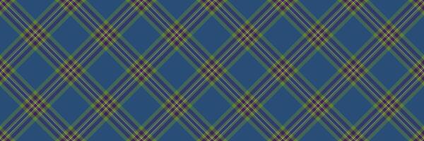 Path textile seamless fabric, sample plaid background check. Square texture tartan pattern in blue and green colors. vector