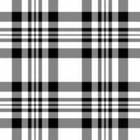 Strip check tartan , 40s seamless texture textile. Overlayed fabric plaid pattern background in white and black colors. vector
