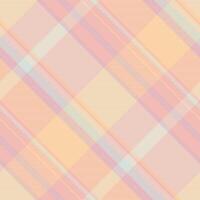 Greeting textile check texture, other fabric background pattern. Choice seamless plaid tartan in light and orange colors. vector