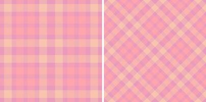 Seamless background of textile fabric pattern with a tartan check texture plaid. Set in gradient colors. Geometric design patterns. vector